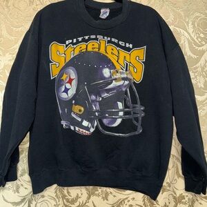 Jerzees Black Pittsburgh Steelers Crewneck Sweater